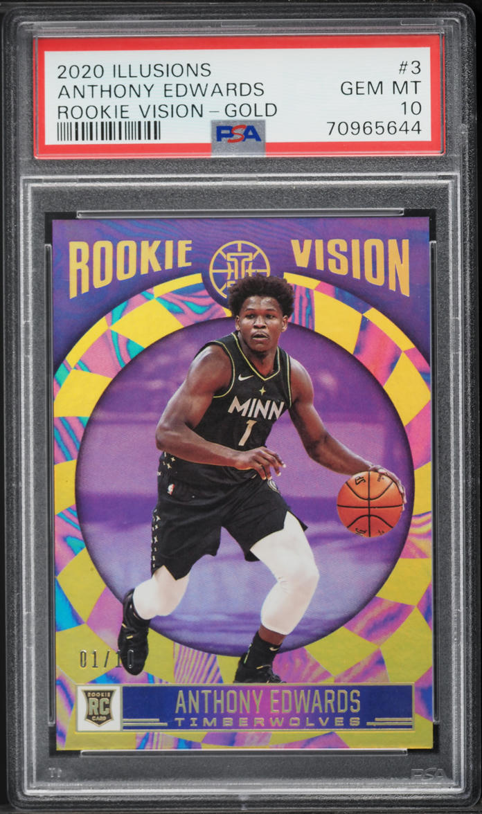 2020 Panini Illusions Vision Gold Anthony Edwards ROOKIE 1/10 #3 PSA 10 GEM MINT