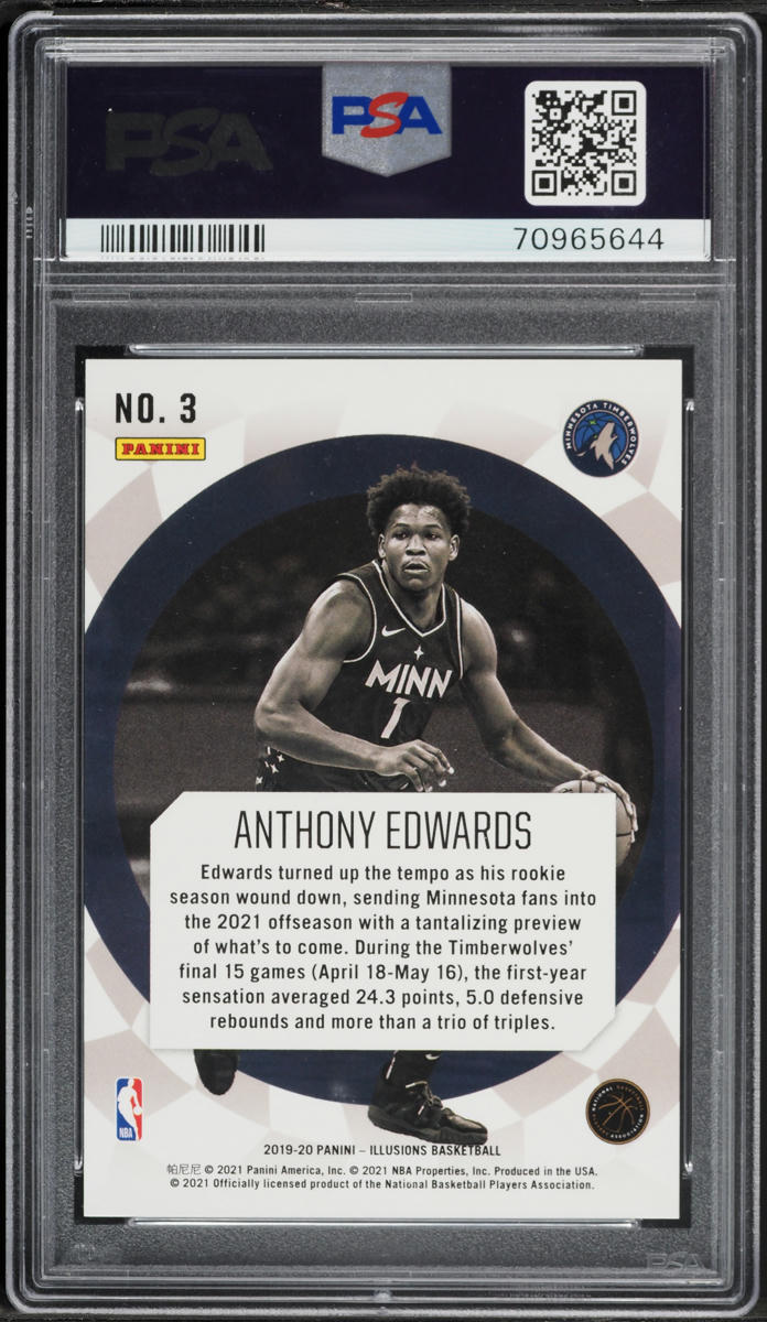 2020 Panini Illusions Vision Gold Anthony Edwards ROOKIE 1/10 #3 PSA 10 GEM MINT