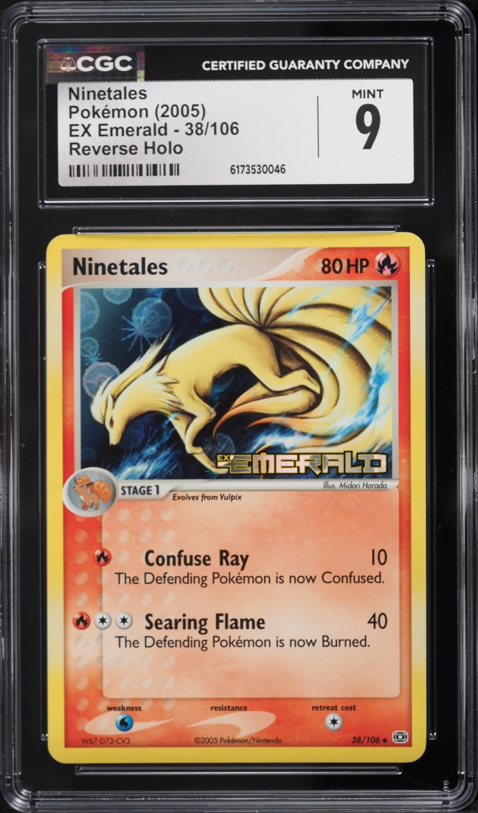 2005 Pokemon EX Emerald Reverse Holo Ninetales #38 CGC 9 MINT