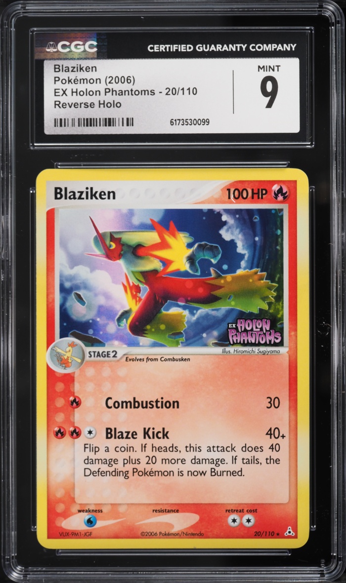 2006 Pokemon EX Holon Phantoms Reverse Holo Blaziken #20 CGC 9 MINT