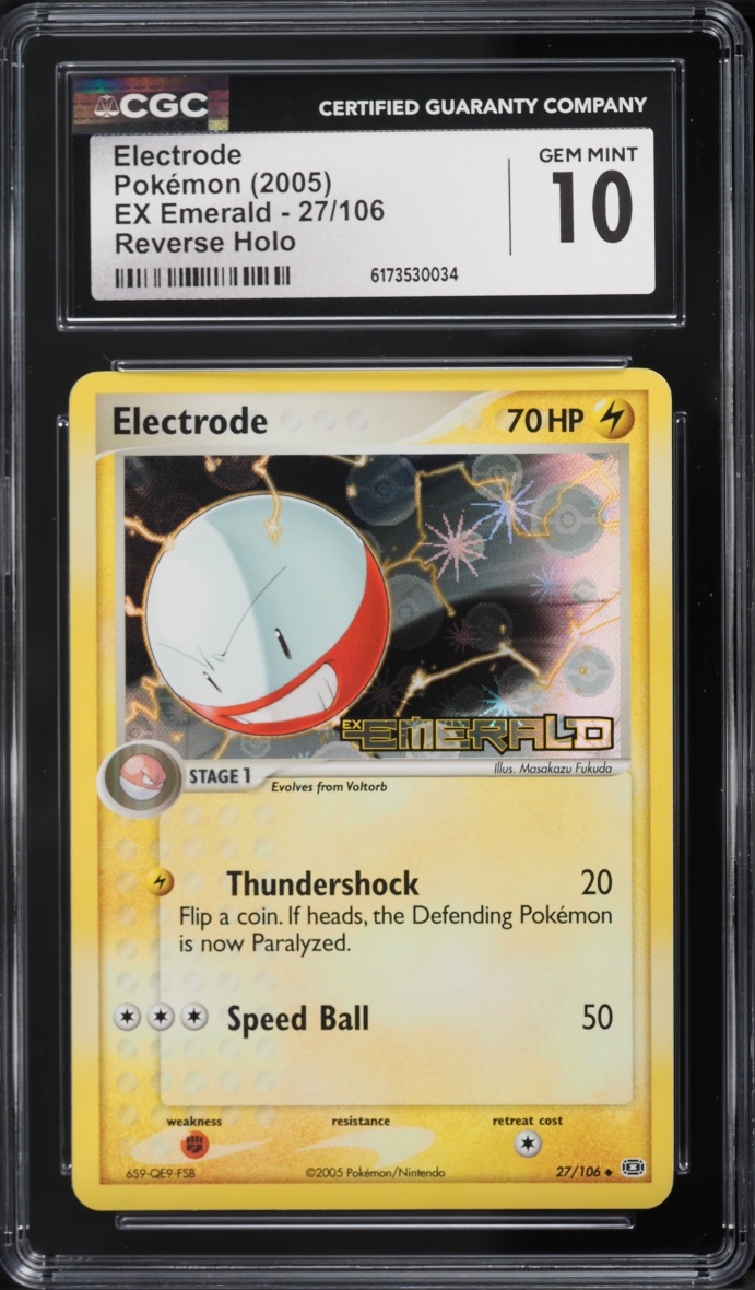 2005 Pokemon EX Emerald Reverse Holo Electrode #27 CGC 10 GEM MINT