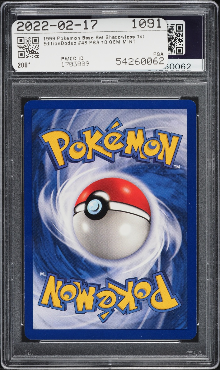 1999 Pokemon Base Set Shadowless 1st Edition Doduo #48 PSA 10 GEM MINT