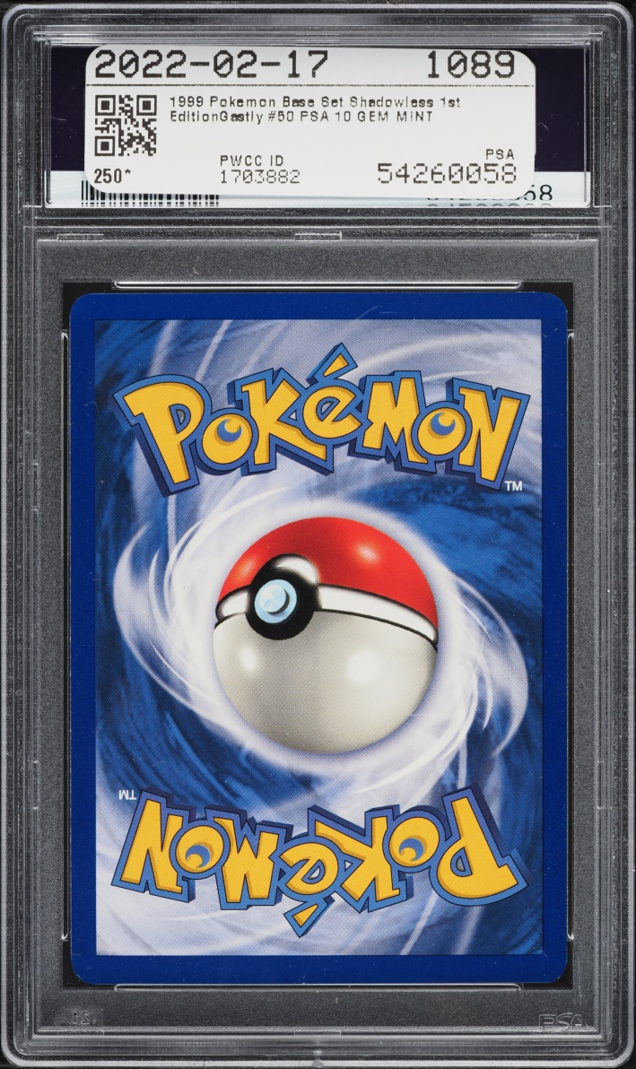 1999 Pokemon Base Set Shadowless 1st Edition Gastly #50 PSA 10 GEM MINT