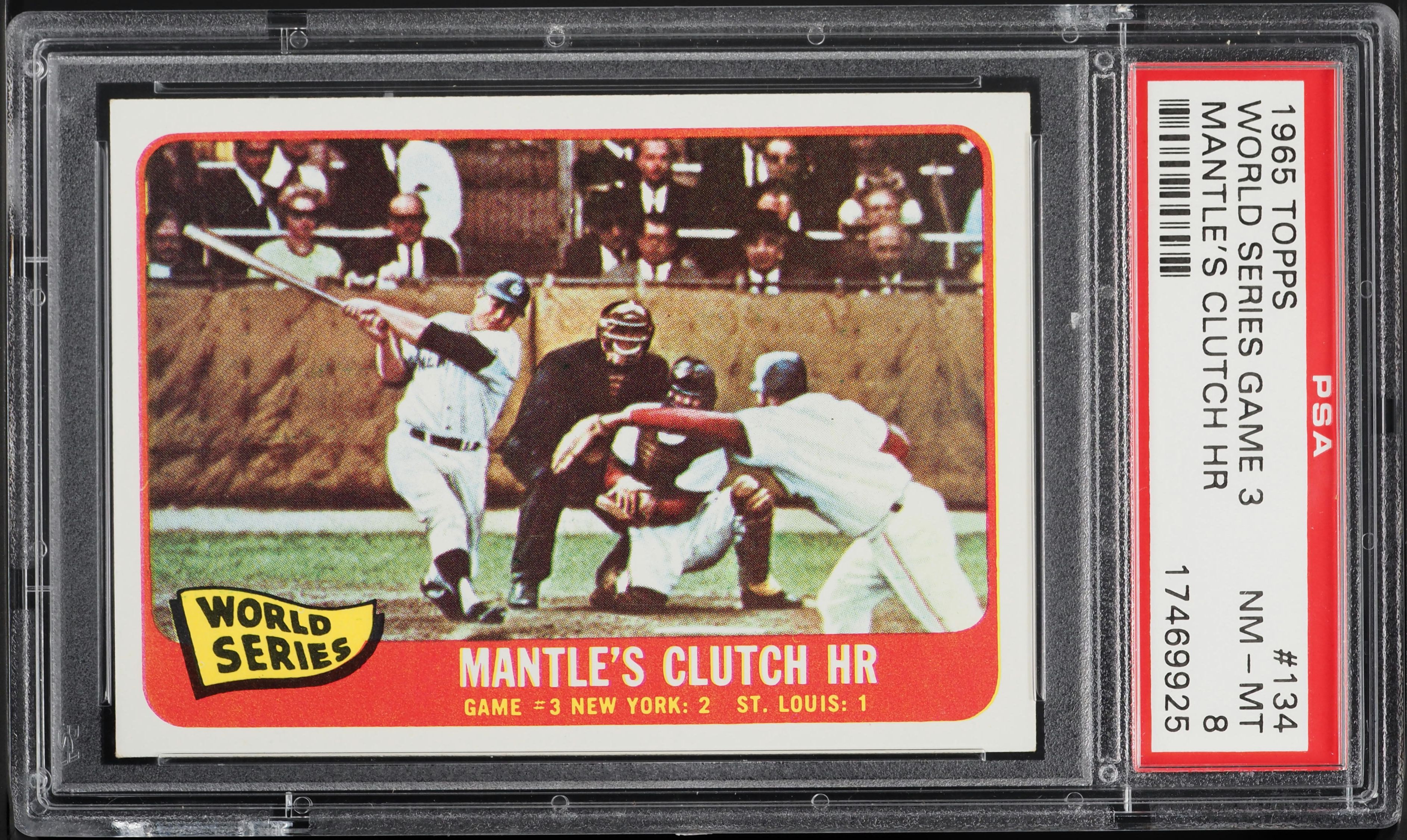 1965 Topps Mickey Mantle WORLD SERIES GAME 3 #134 PSA 8 NM-MT