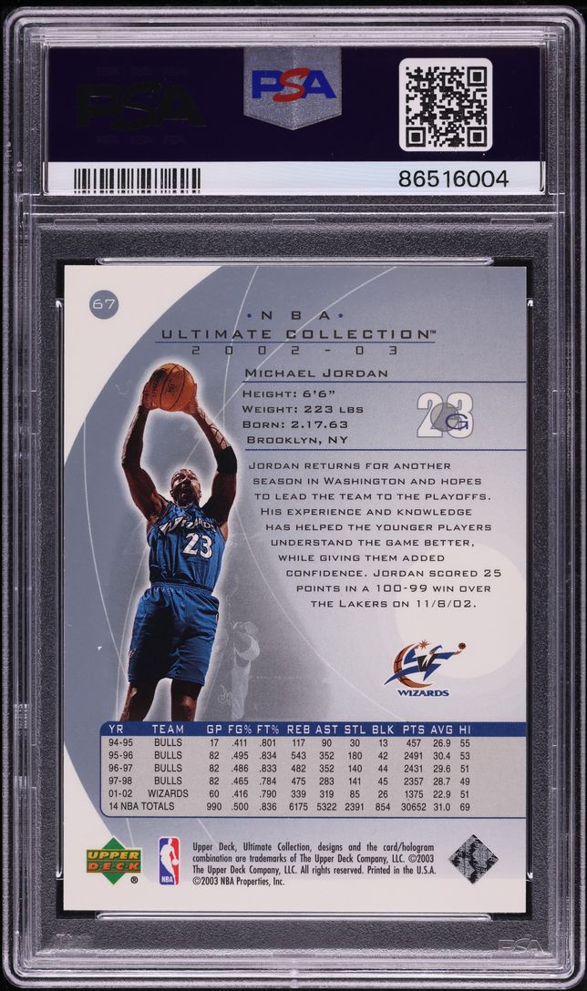 2002 Ultimate Collection Michael Jordan /750 #67 PSA 9 MINT