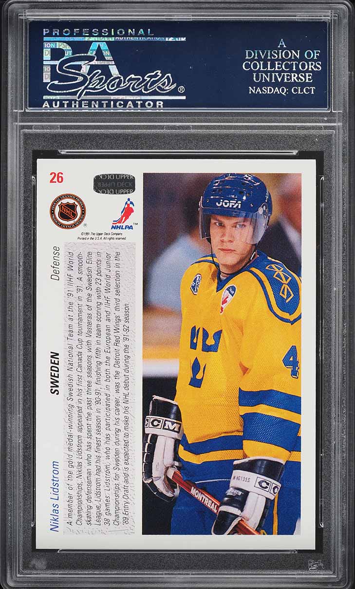 1991 Upper Deck Hockey Niklas Lidstrom ROOKIE #26 PSA 9 MINT