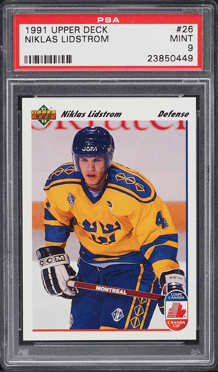 1991 Upper Deck Hockey Niklas Lidstrom ROOKIE #26 PSA 9 MINT