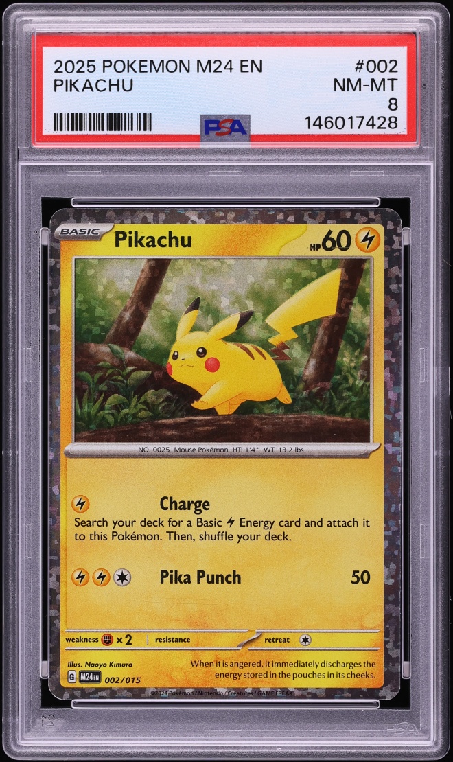 2025 Pokemon Scarlet & Violet McDonald's Collection Confetti Holo Pikachu #2 PSA 8 NM-MT