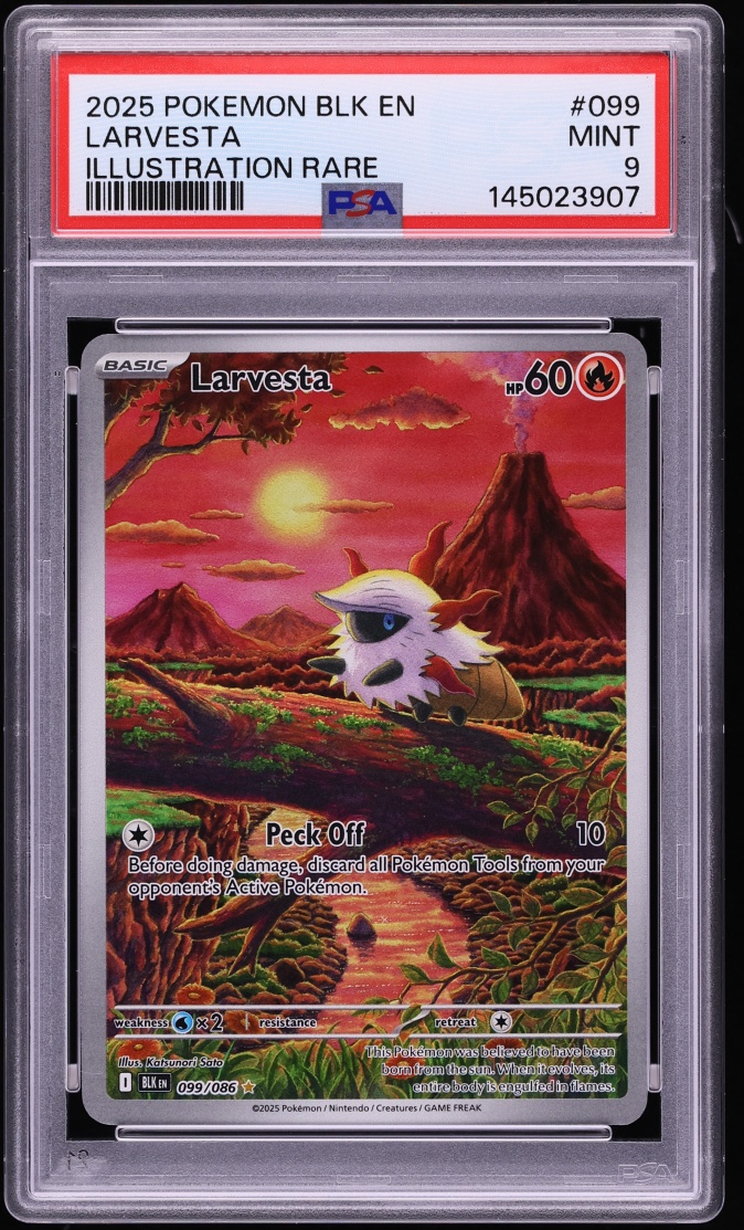 2025 Pokemon Scarlet & Violet Black Bolt IR Larvesta #99 PSA 9 MINT