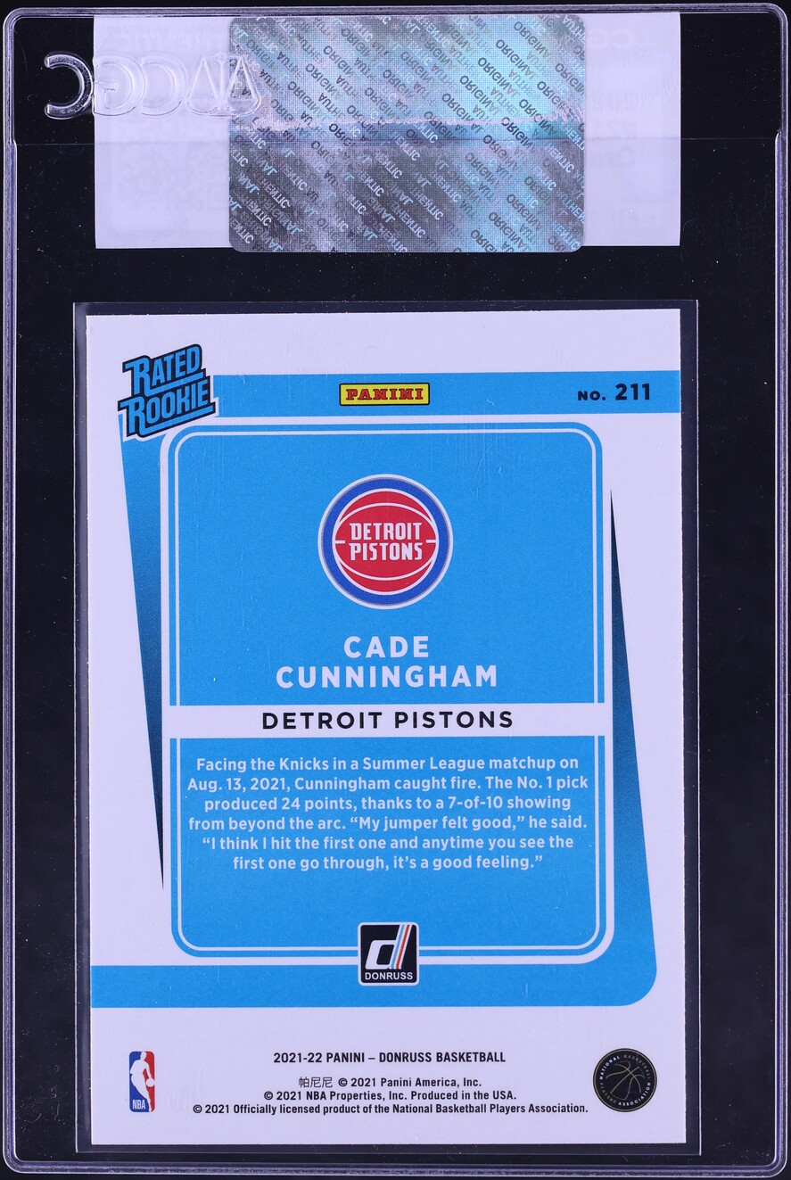 2021 Donruss Orange Laser Cade Cunningham ROOKIE #211 CGC AUTH