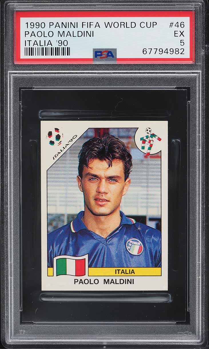 1990 Panini FIFA World Cup Italia '90 Paolo Maldini #46 PSA 5 EX