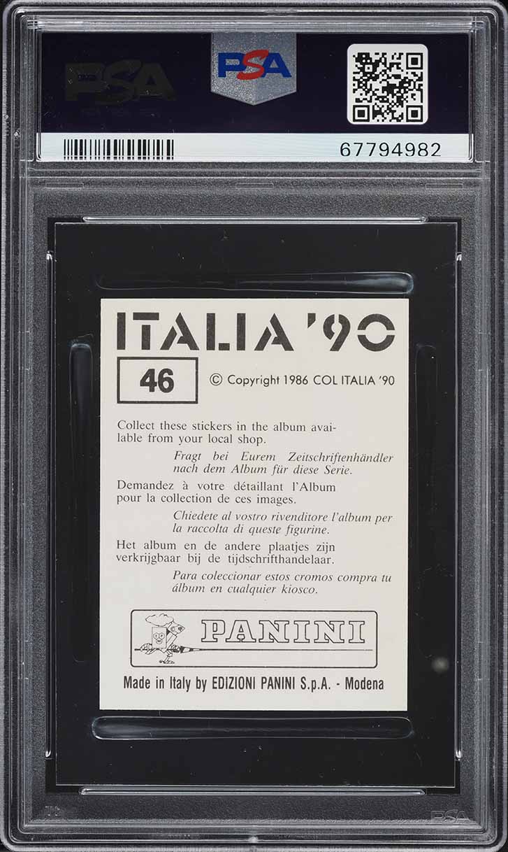1990 Panini FIFA World Cup Italia '90 Paolo Maldini #46 PSA 5 EX