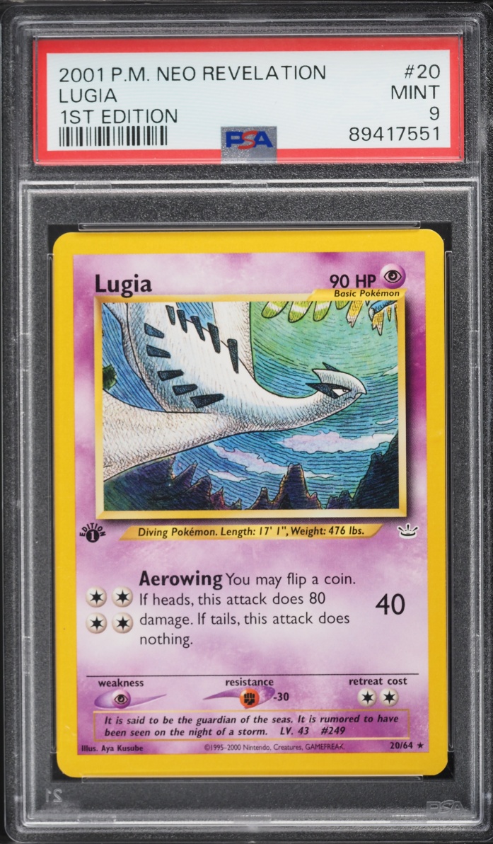 2001 Pokemon Neo Revelation 1st Edition Lugia #20 PSA 9 MINT