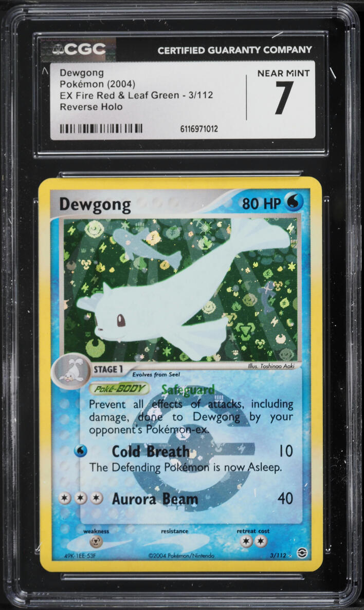 2004 Pokemon EX Fire Red & Leaf Green Reverse Holo Dewgong #3 CGC 7 NRMT