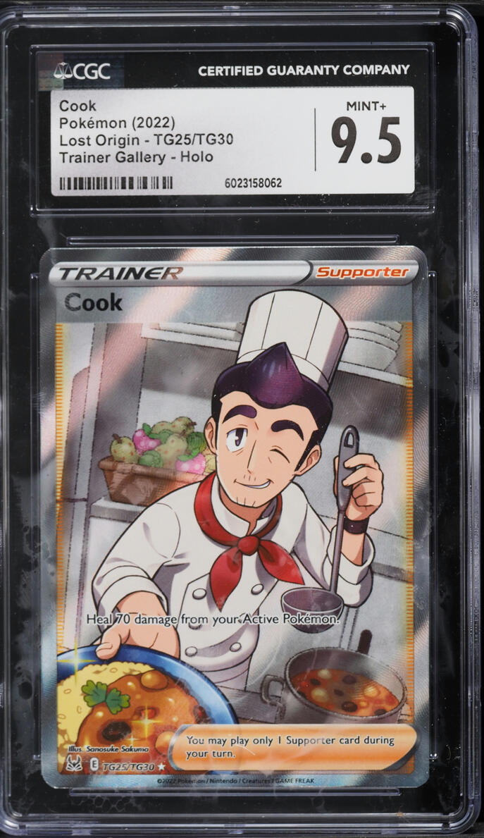 2022 Pokemon Sword & Shield Lost Origin Trainer Gallery Full Art Cook #TG25 CGC 9.5 MINT+