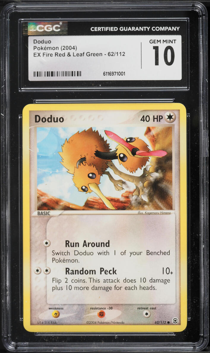 2004 Pokémon EX Fire Red & Leaf Green Doduo #62 CGC 10 GEM MINT