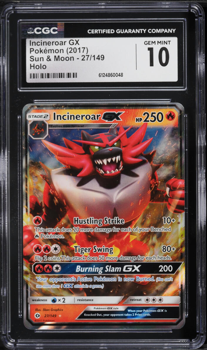 2017 Pokemon Sun & Moon Full Art Incineroar GX #27 CGC 10 GEM MINT