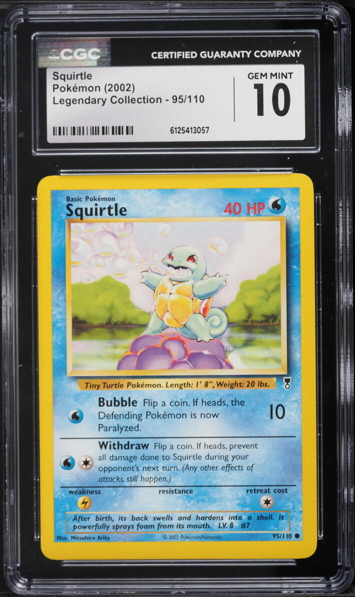 2002 Pokemon Legendary Collection Squirtle #95 CGC 10 GEM MINT