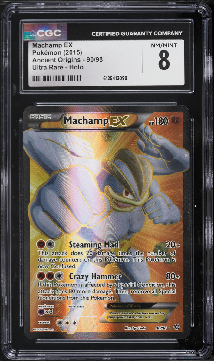 2015 Pokemon XY Ancient Origins Full Art Machamp EX #90 CGC 8 NM-MT