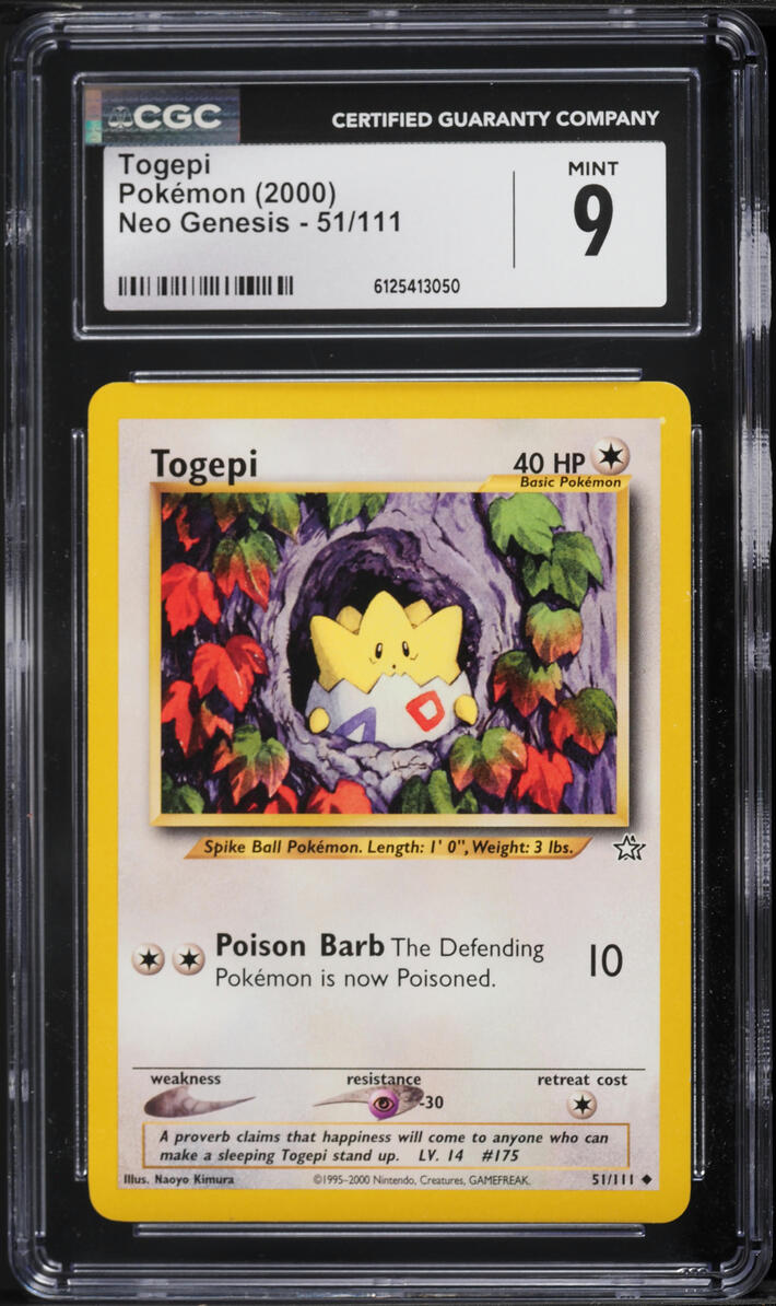 2000 Pokemon Neo Genesis Togepi #51 CGC 9 MINT