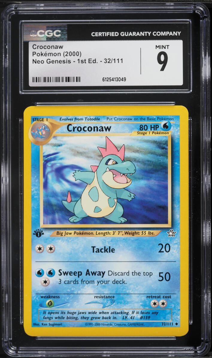 2000 Pokemon Neo Genesis 1st Edition Croconaw #32 CGC 9 MINT