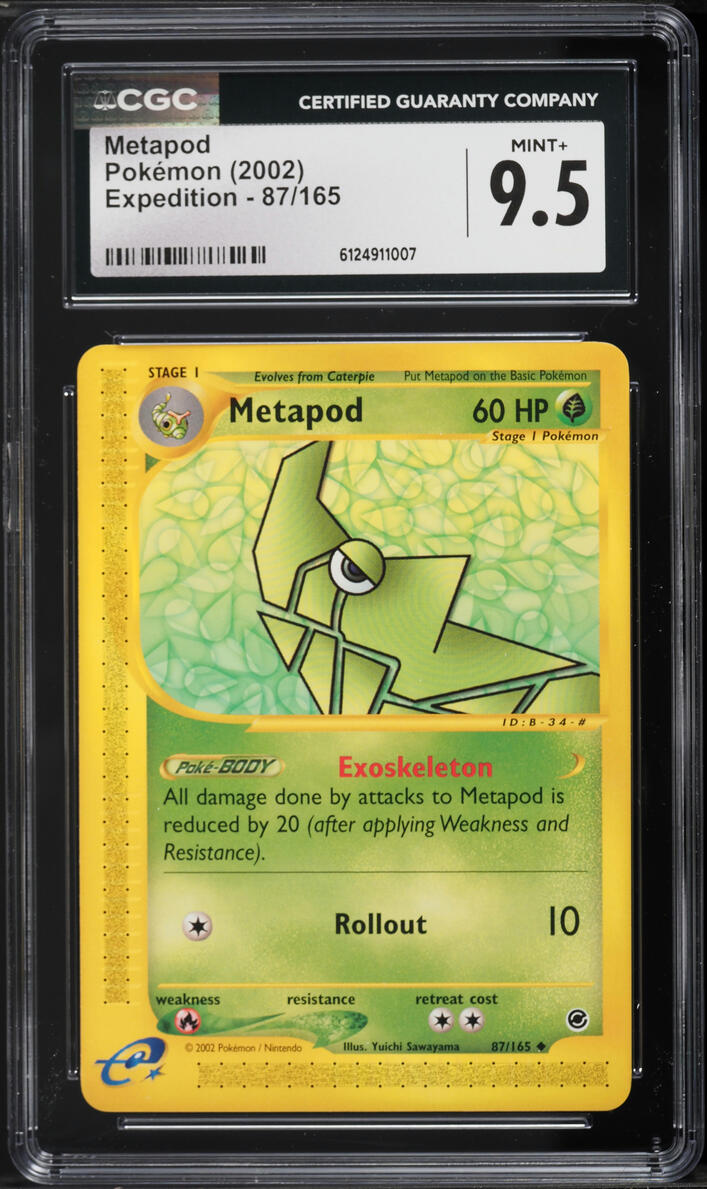 2002 Pokemon Expedition Metapod #87 CGC 9.5 MINT+