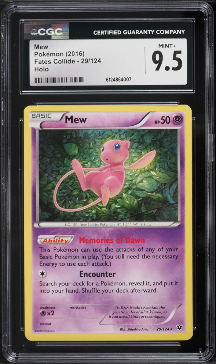 2016 Pokemon XY Fates Collide Holo Mew #29 CGC 9.5 MINT+
