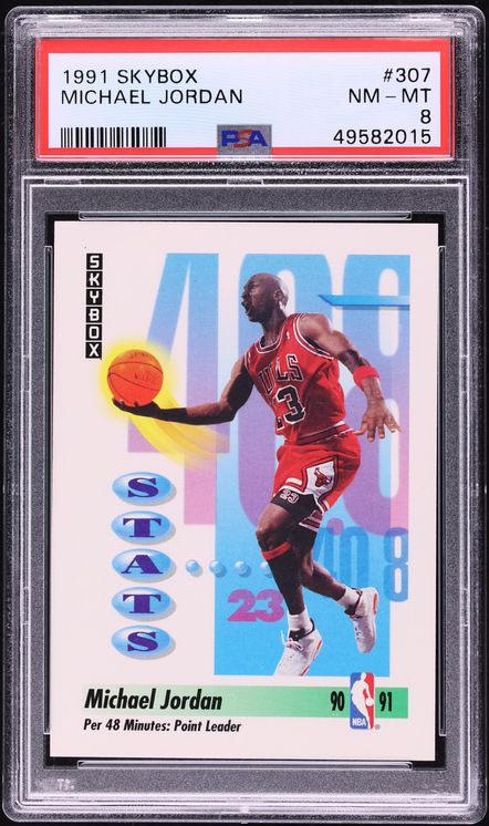 1991 Skybox Basketball Michael Jordan #307 PSA 8 NM-MT