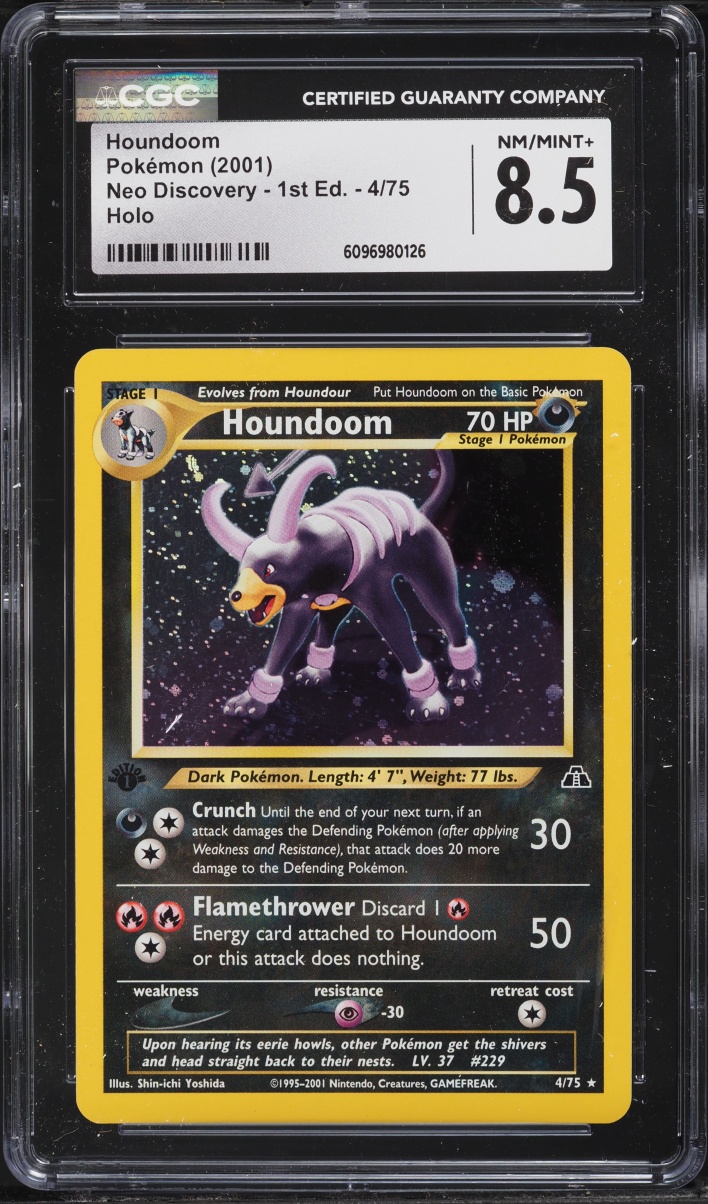 2001 Pokemon Neo Discovery 1st Edition Holo Houndoom #4 CGC 8.5 NM-MT+