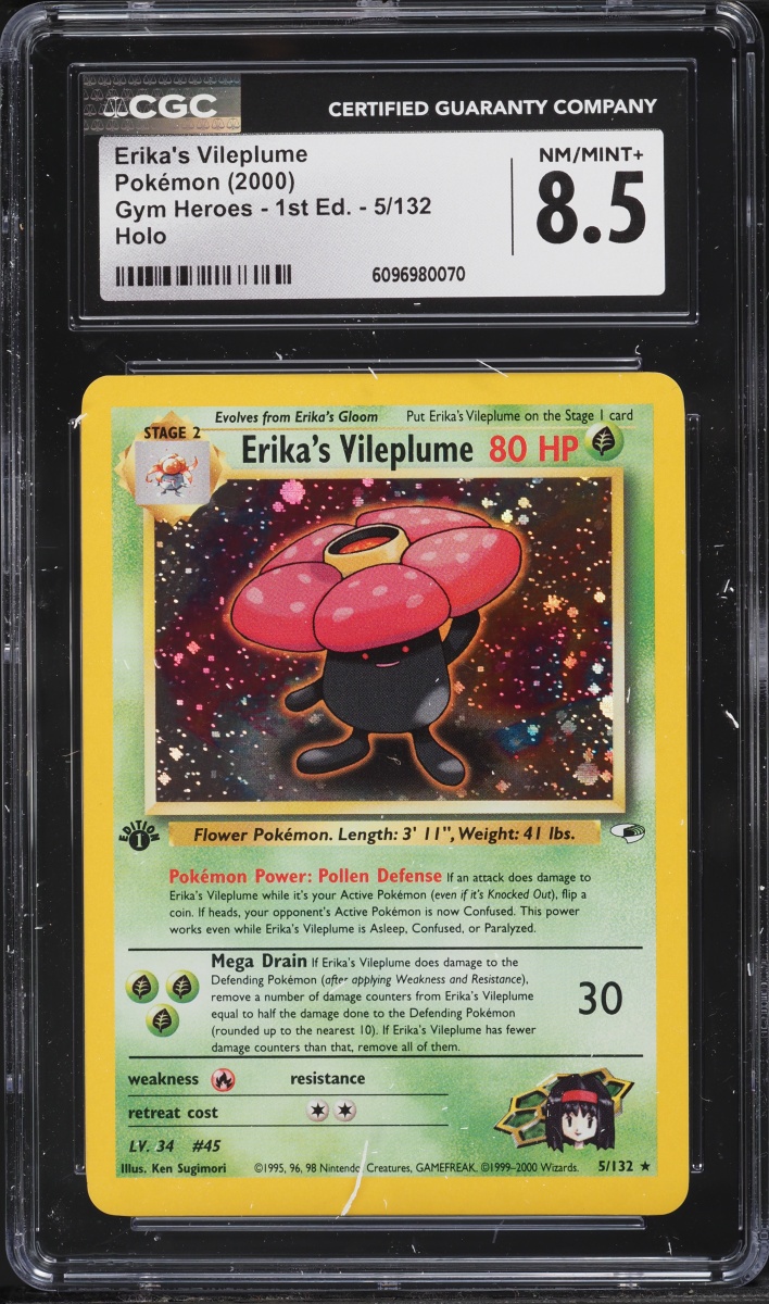 2000 Pokemon Gym Heroes 1st Edition Holo Erika's Vileplume #5 CGC 8.5 NM-MT+