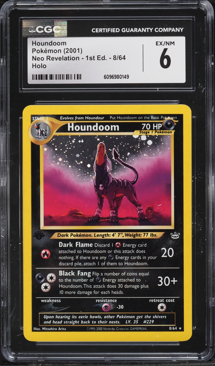 2001 Pokemon Neo Revelation 1st Edition Holo Houndoom #8 CGC 6 EXMT