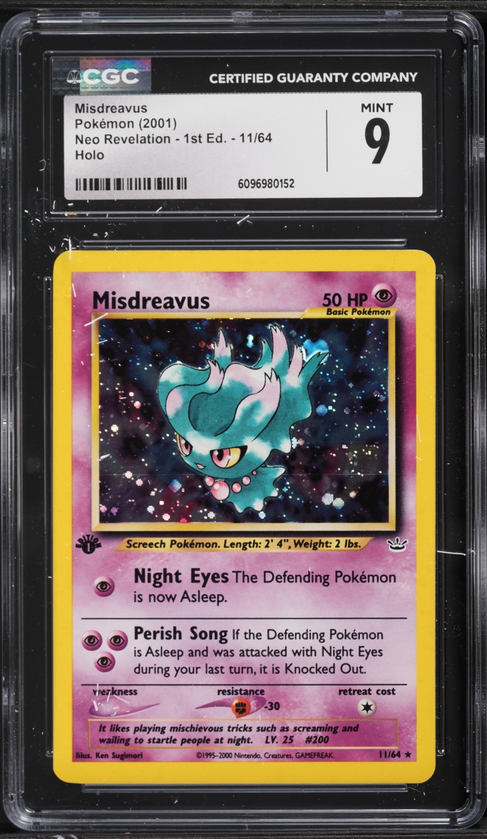 2001 Pokemon Neo Revelation 1st Edition Holo Misdreavus #11 CGC 9 MINT