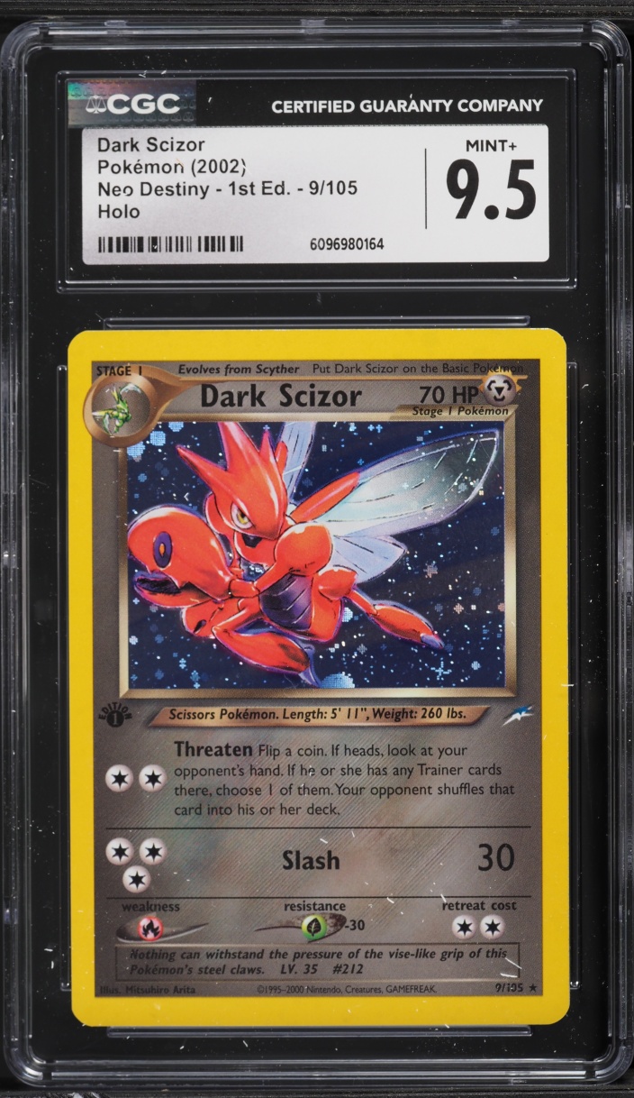 2002 Pokemon Neo Destiny 1st Edition Holo Dark Scizor #9 CGC 9.5 MINT+