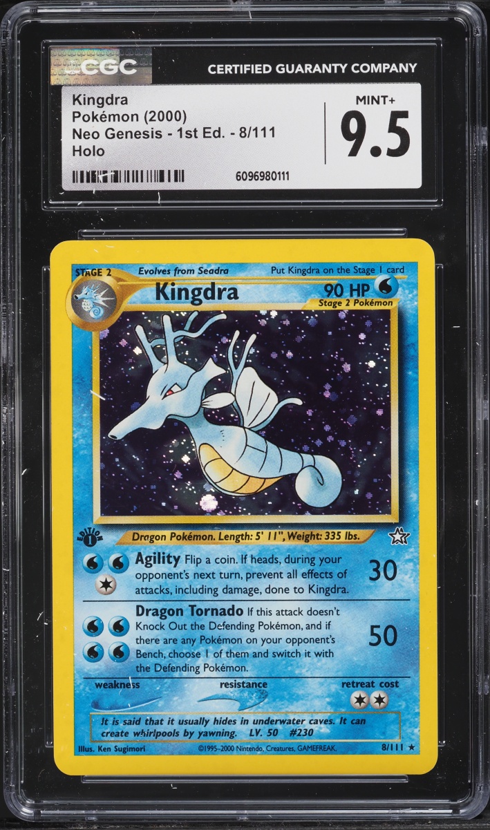 2000 Pokemon Neo Genesis 1st Edition Holo Kingdra #8 CGC 9.5 MINT+