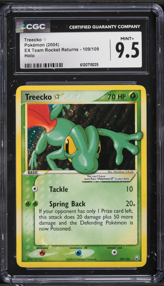 2004 Pokemon EX Team Rocket Returns Holo Treecko Gold Star #109 CGC 9.5 MINT+