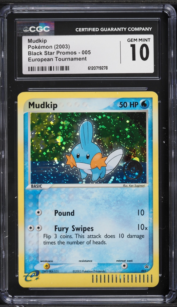 2003 Pokemon Promo European Tournament Cosmos Holo Mudkip #5 CGC 10 GEM MINT