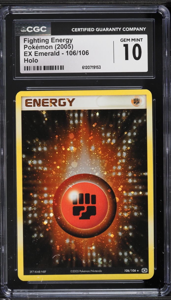 2005 Pokemon EX Emerald Holo Fighting Energy #106 CGC 10 GEM MINT