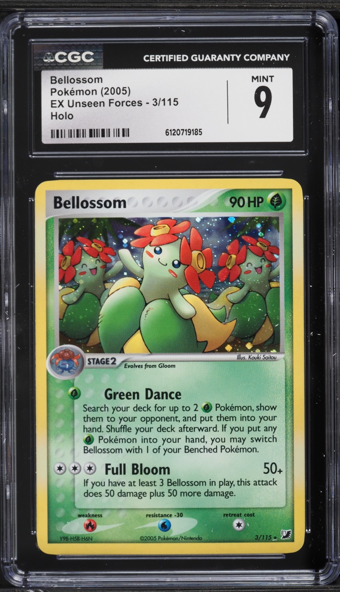 2005 Pokemon EX Unseen Forces Holo Bellossom #3 CGC 9 MINT