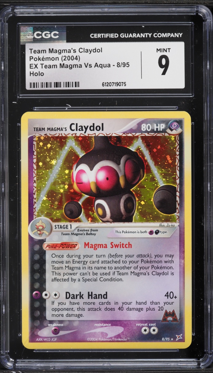 2004 Pokemon EX Team Magma Vs Aqua Holo Team Magma's Claydol #8 CGC 9 MINT