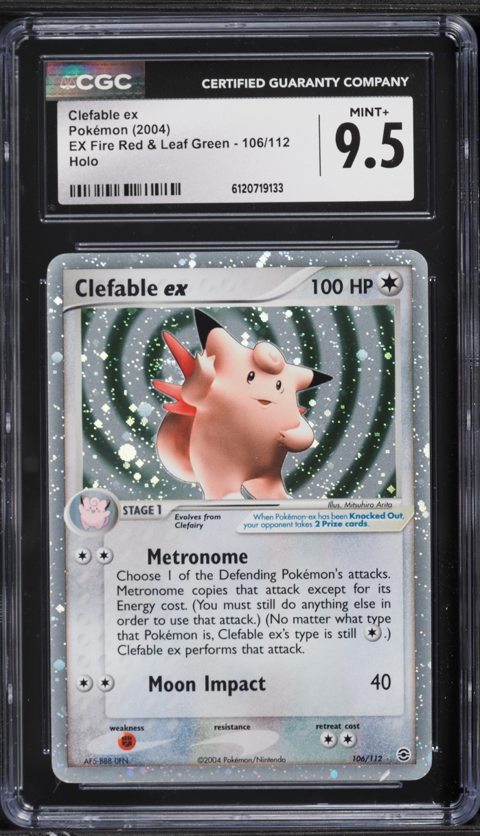 2004 Pokemon EX Fire Red & Leaf Green Holo Clefable ex #106 CGC 9.5 MINT+