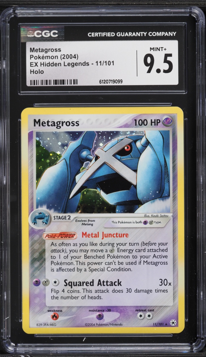 2004 Pokemon EX Hidden Legends Holo Metagross #11 CGC 9.5 MINT+
