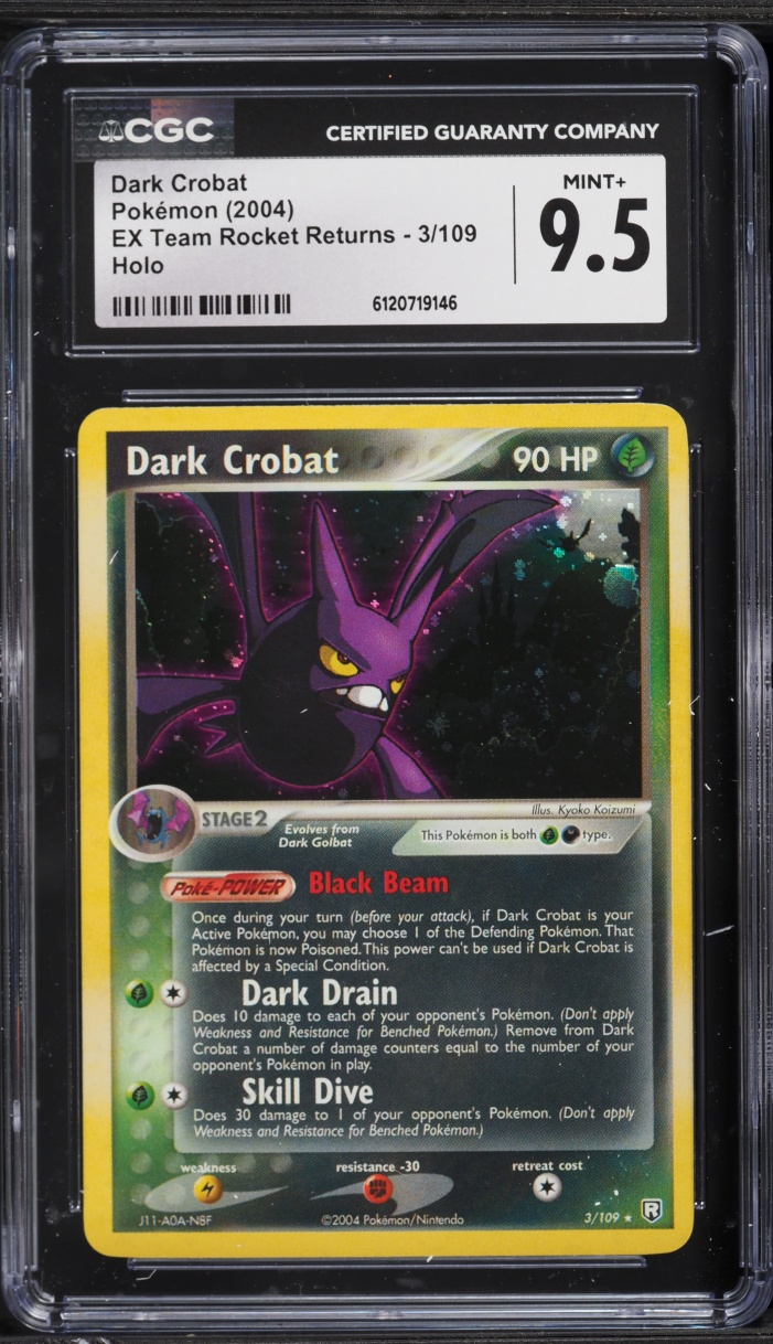 2004 Pokemon EX Team Rocket Returns Holo Dark Crobat #3 CGC 9.5 MINT+