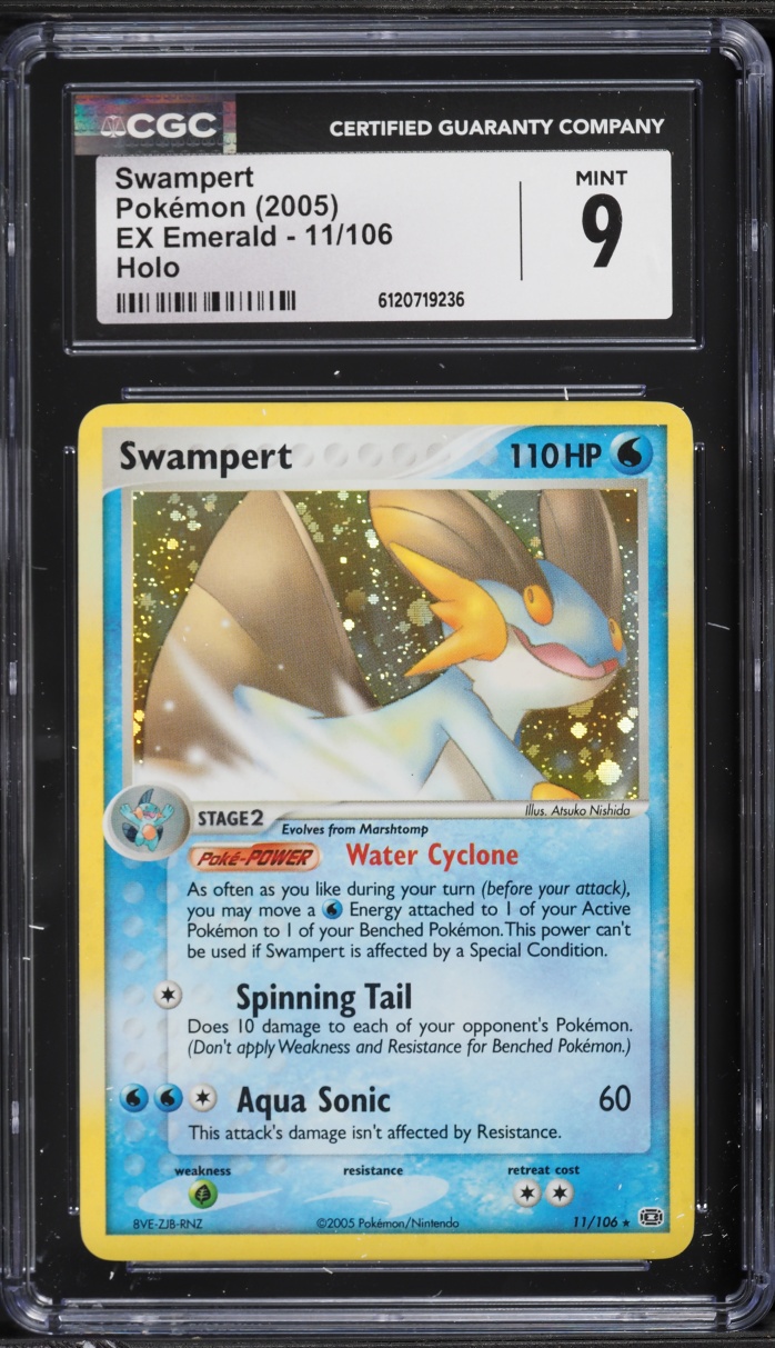 2005 Pokemon EX Emerald Holo Swampert #11 CGC 9 MINT