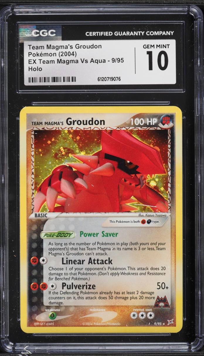 2004 Pokemon EX Team Magma VS Aqua Holo Team Magma's Groudon #9 CGC 10 GEM MINT