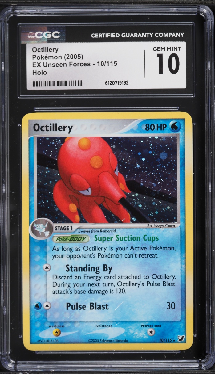 2005 Pokemon EX Unseen Forces Holo Octillery #10 CGC 10 GEM MINT