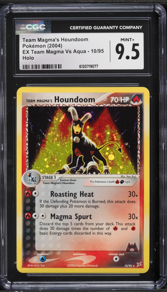 2004 Pokemon EX Team Magma Vs Aqua Holo Team Magma's Houndoom #10 CGC 9.5 MINT+