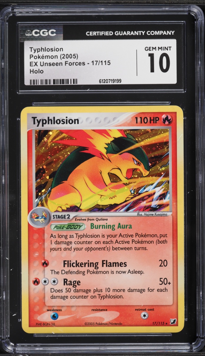 2005 Pokemon EX Unseen Forces Holo Typhlosion #17 CGC 10 GEM MINT