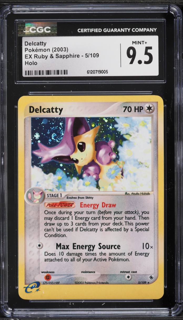2003 Pokemon EX Ruby & Sapphire Holo Delcatty #5 CGC 9.5 MINT+