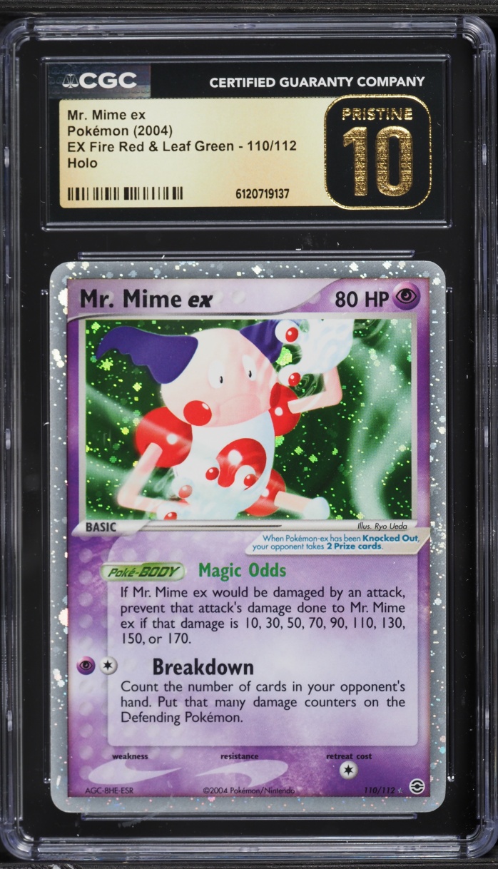 2004 Pokemon EX Fire Red & Leaf Green Holo Mr Mime Ex #110 CGC 10 PRISTINE
