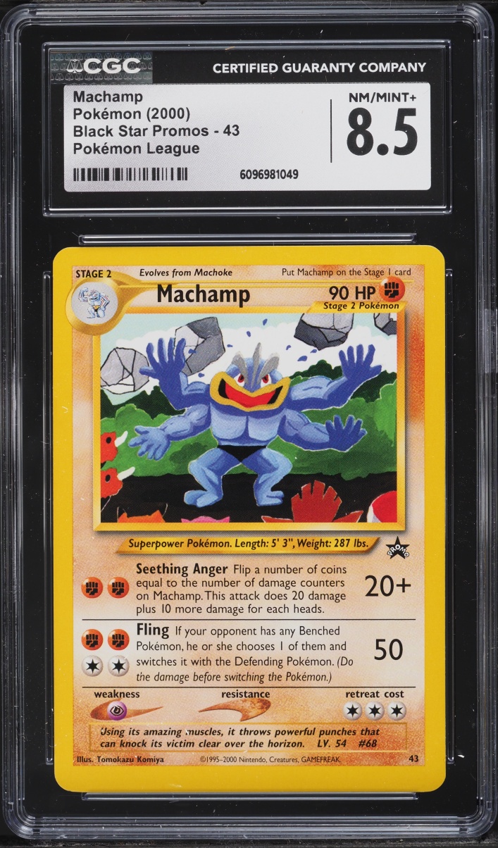 2000 Pokemon League Black Star Promo Machamp #43 CGC 8.5 NM-MT+